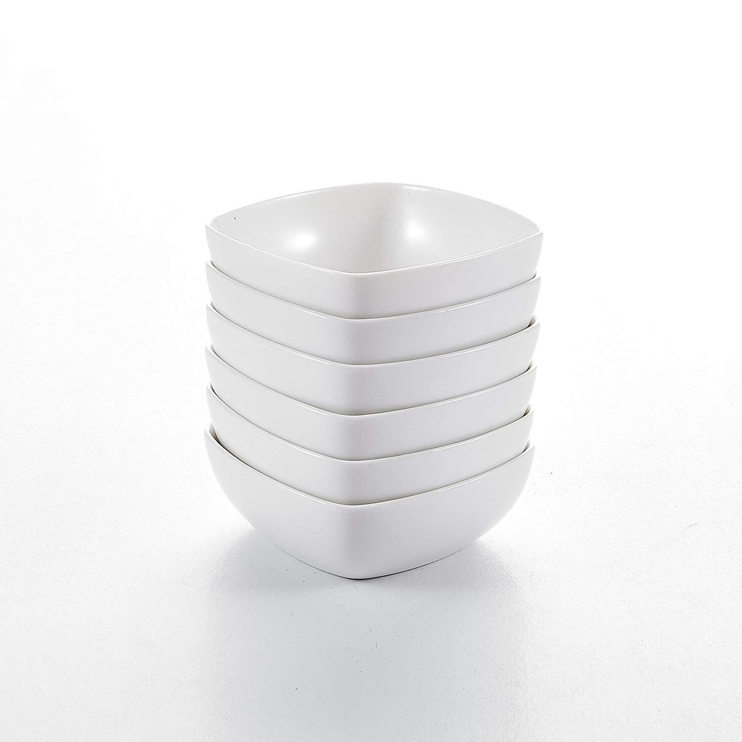 White Porcelain  Set of 6 Ramekins Dessert/Snack Bowl (4") - Nordic Side - Bowl, Breakfast, Cream, Cup, Dessert, Dishes, Fruit, Kitchen, MALACASA, of, Plate, Porcelain, Pudding, Ramekins, Set