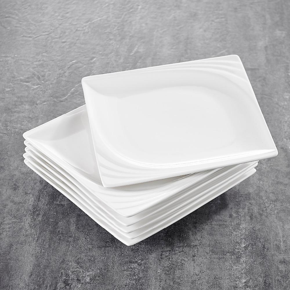 Monica 6-Piece Series Ivory White Porcelain Ceramic Dinner Plates (10.5" ) - Nordic Side - 105, Ceramic, China, Cream, Dinner, Ivory, MALACASA, Monica, Piece, Plates, Porcelain, Series, White
