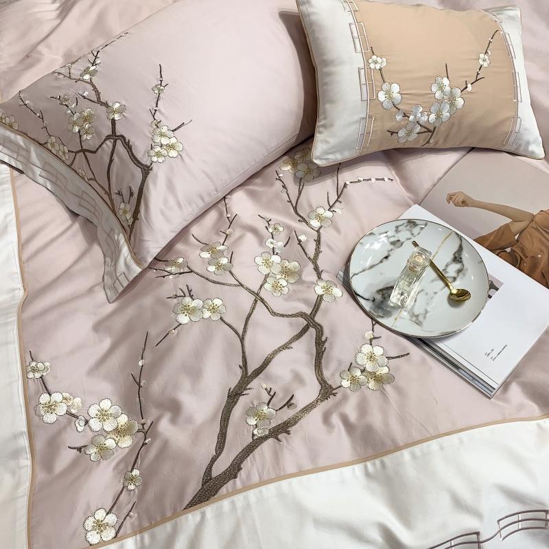 Peach Schnapps Embroidery Duvet Cover Set