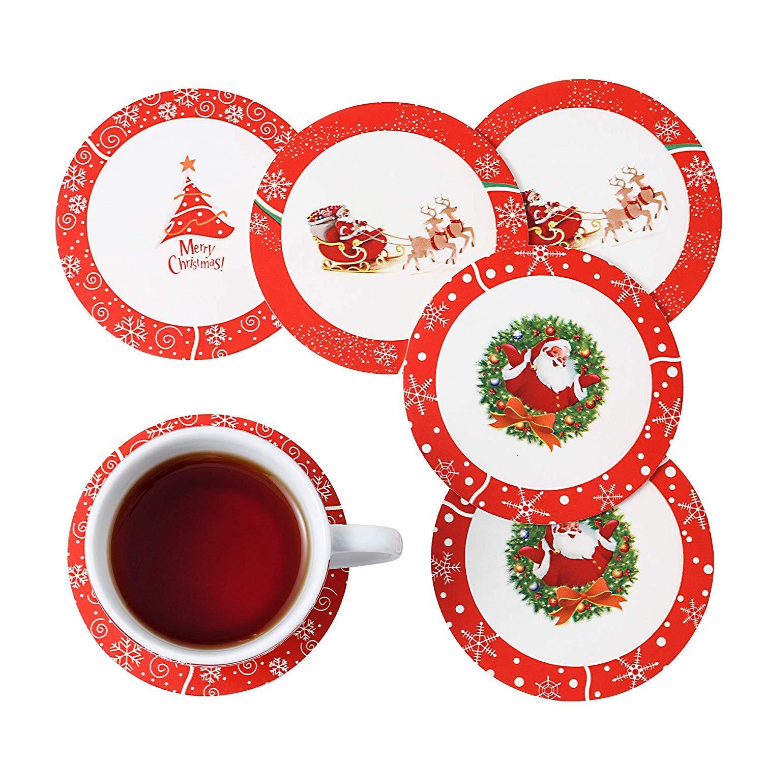 Christmas Pattern Drink Coasters(6-pieces) - Nordic Side - 