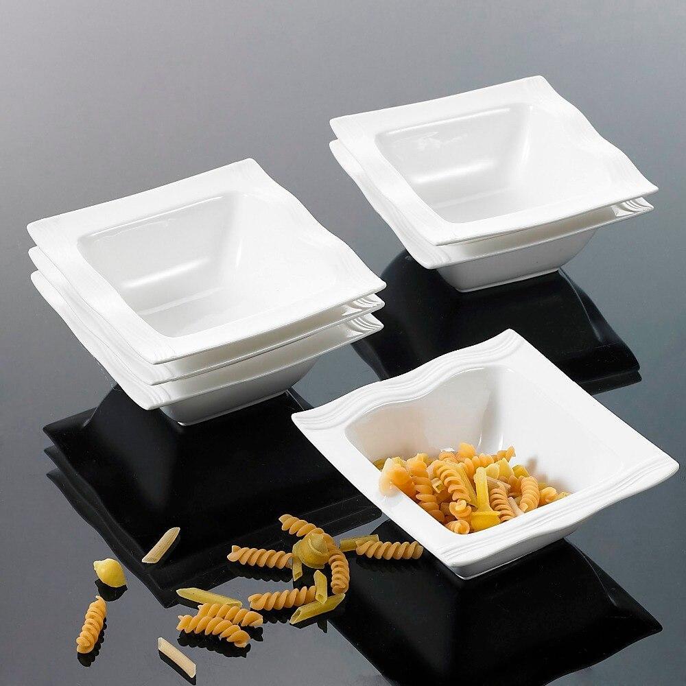 MALACASA 28-Piece White Porcelain Dinnerware in the Dinnerware