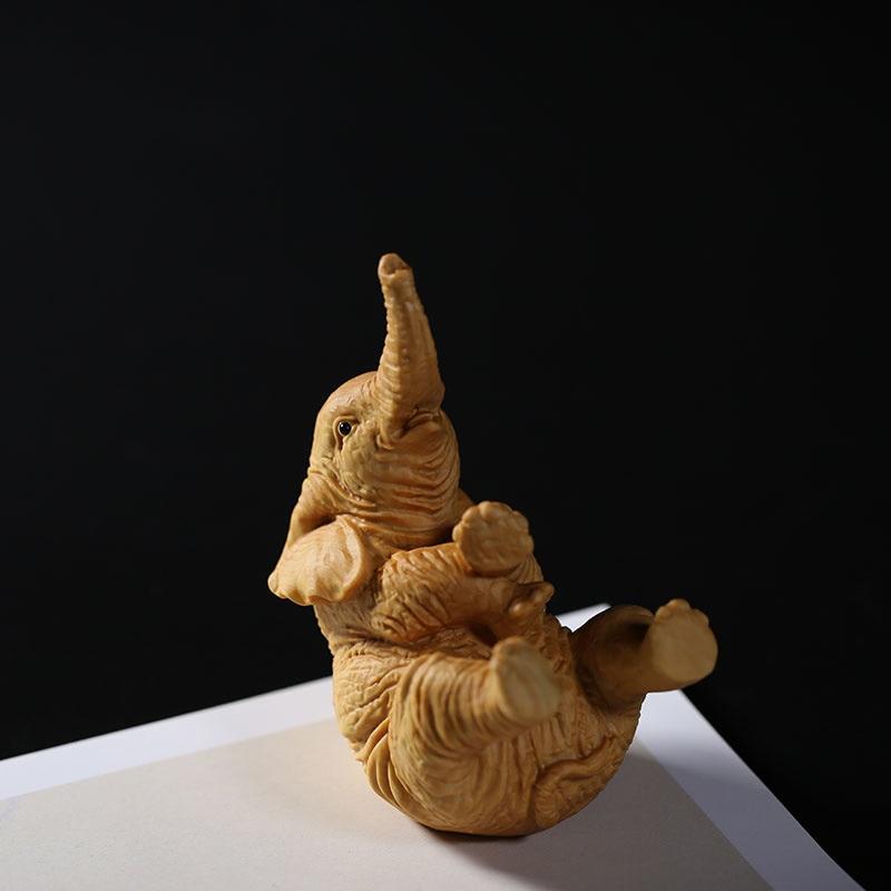 Wooden Lying Elephant Figurine