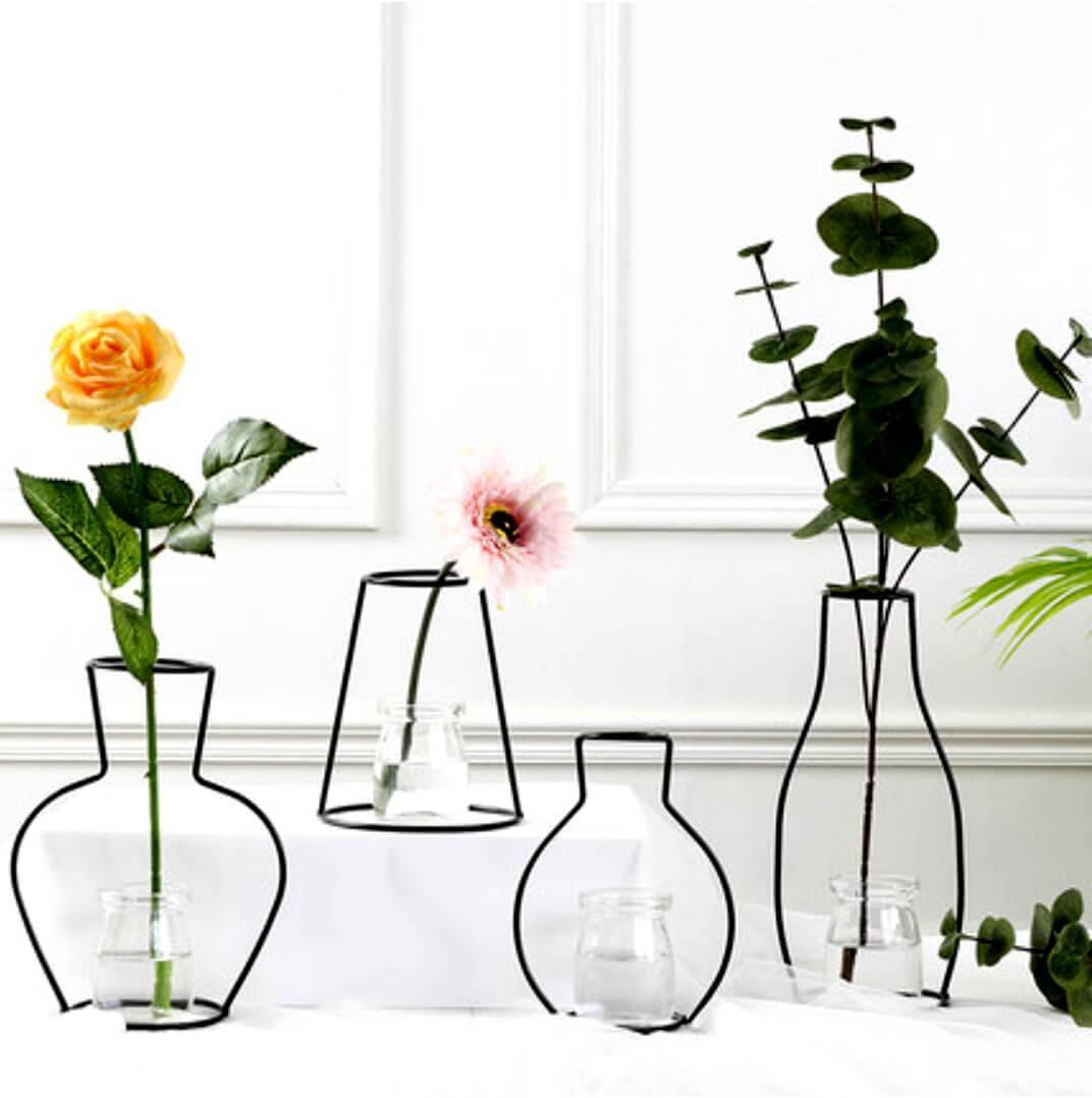 Black Iron Curved Vases - Nordic Side - 