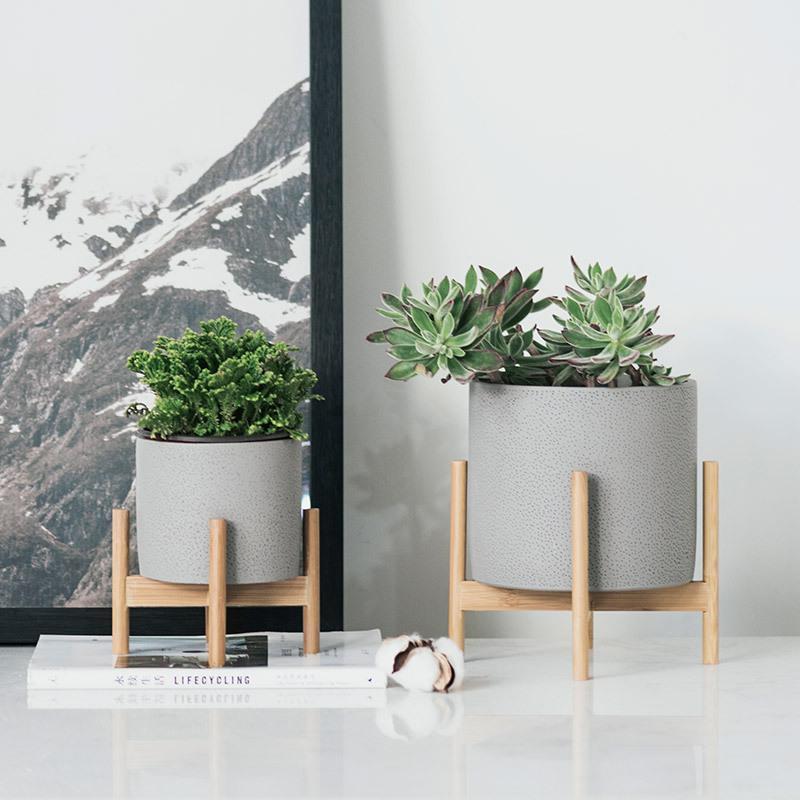 Downy Pot and Stand - Nordic Side - not-hanger, Plants