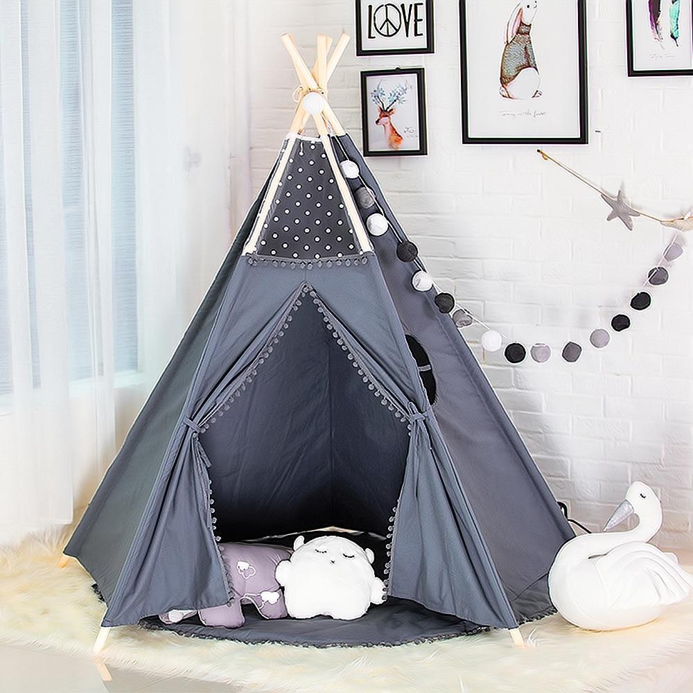 Kids Cotton Teepee Tent - Nordic Side - Bedroom, Decor, Kids, not-hanger