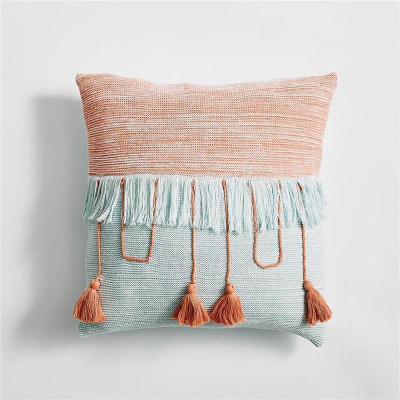 Knitted Tassle Cushion Cover - Nordic Side - 