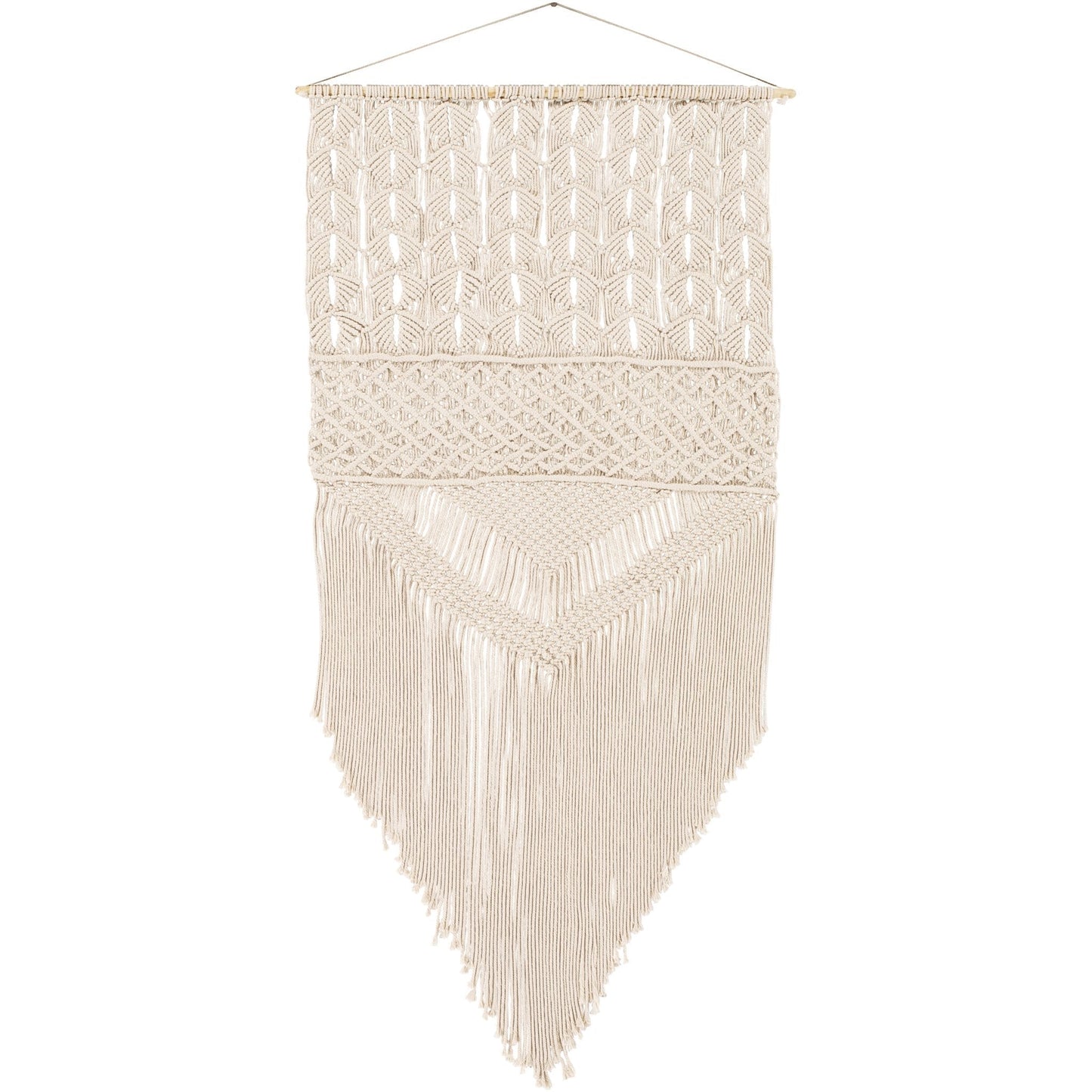 Macrame Woven Wall Tapestry with Fringe - Nordic Side - 