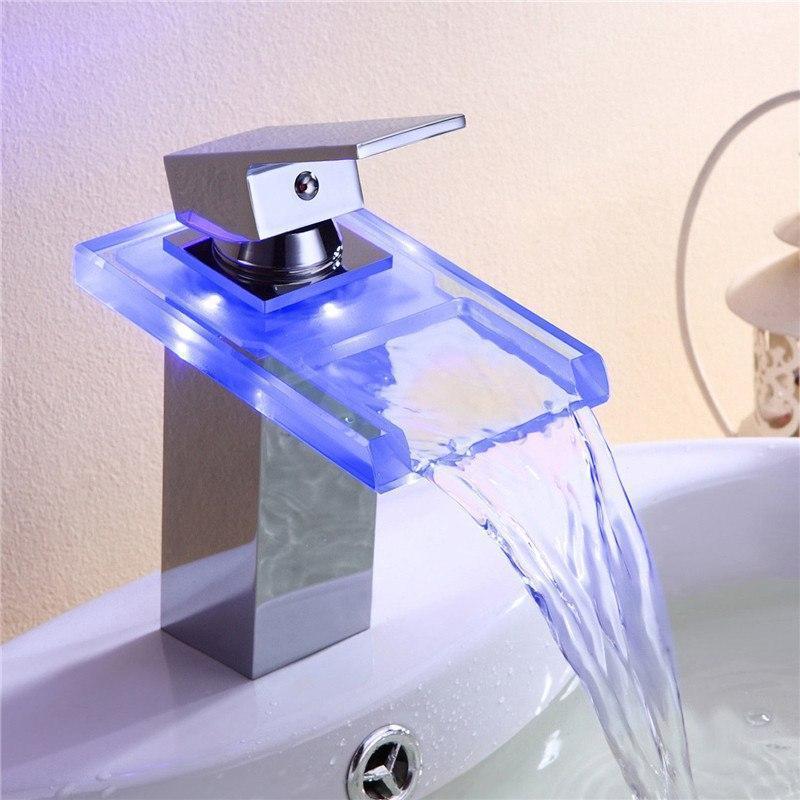 LED Temperature Color Changing Faucet - Nordic Side - 12-12, bathroom, bathroom-collection, bathroom-faucet, fab-faucets, faucet, feed-cl0-over-80-dollars, kitchen, kitchen-faucet, LED, moder