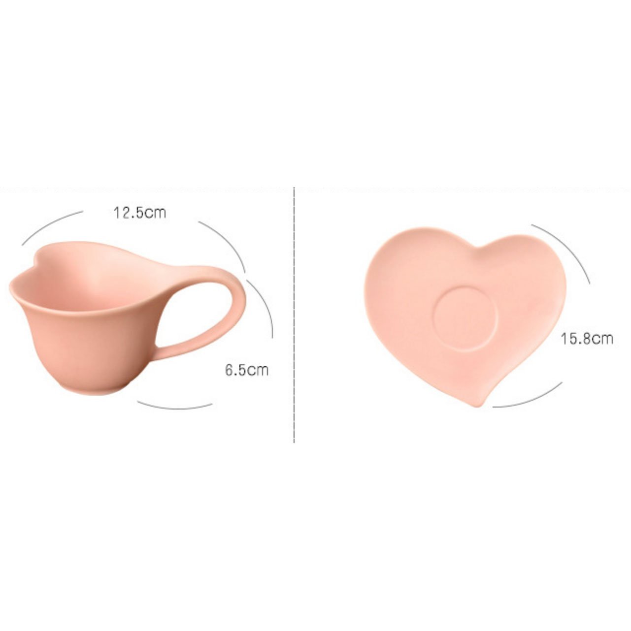 Lovely Heart Cup with Saucer - Nordic Side - 