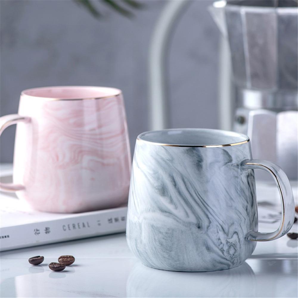 Luxury Marble Pattern Ceramic Mug - Nordic Side - 