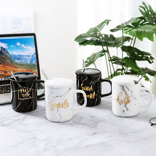 Marble Mug with Gold Letter - Nordic Side - 