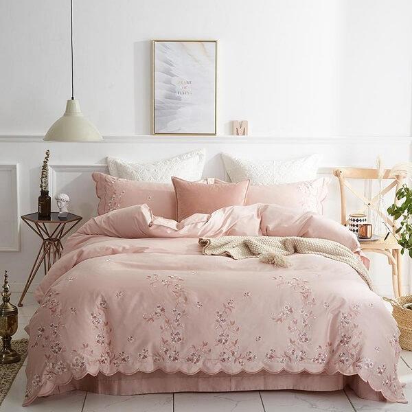 Meelona Egyptian Cotton Embroidered Duvet Cover Set - Nordic Side - amazing, architecture, arcitecture, art, artist, beautiful, bedroom, business, canvas, clock, clocks, contemporaryart, deco