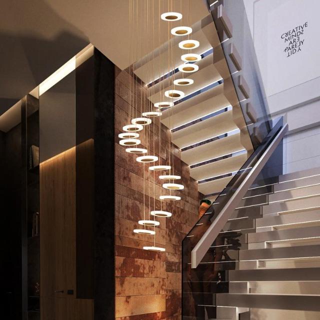 Ayesha - Spiral Modern Hanging LED Lights - Nordic Side - 