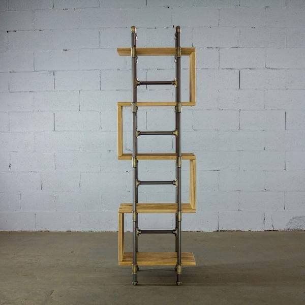 Modern Five Shelf Open Pipe Display Bookcase - Nordic Side - architecture, arcitecture, art, artichture, artist, ashley furniture near me, bobs furniture outlet, cheap furniture near me, city