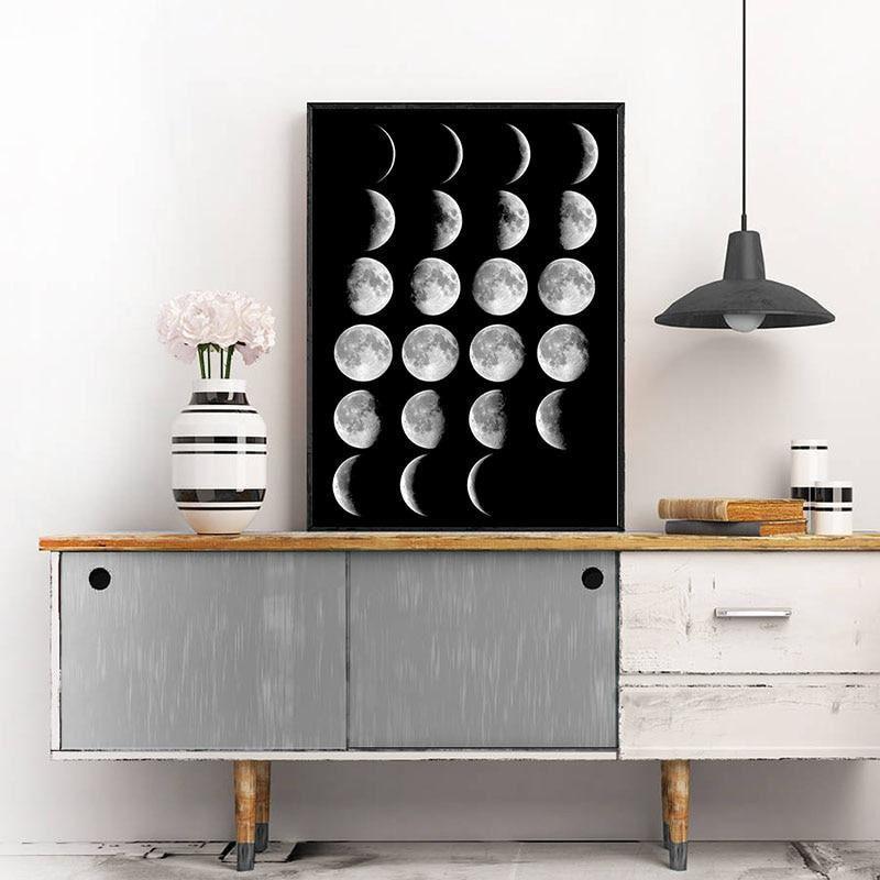 Moon Phase Canvas Prints - Nordic Side - Art + Prints, not-hanger