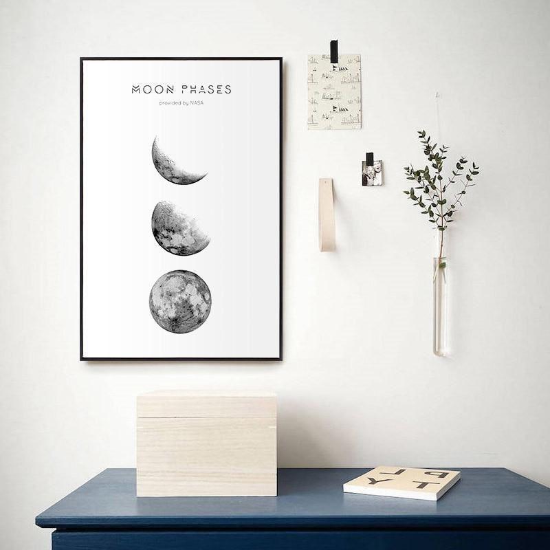 Moon Phase Canvas Prints - Nordic Side - Art + Prints, not-hanger