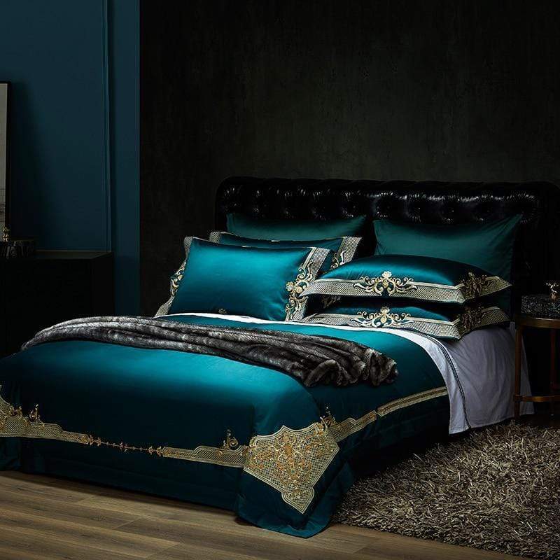 Vienna Square Duvet Cover Set (Egyptian Cotton) - Nordic Side - Bed, Bedding, bedroom, Duvet