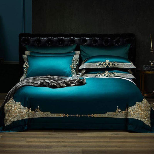 Vienna Square Duvet Cover Set (Egyptian Cotton) - Nordic Side - Bed, Bedding, bedroom, Duvet