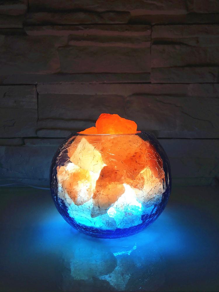 Ice and Fire Himalayan Salt Lamp - Nordic Side - Lightning