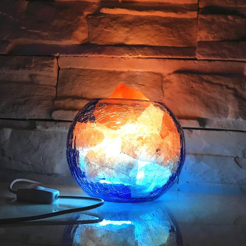 Ice and Fire Himalayan Salt Lamp - Nordic Side - Lightning