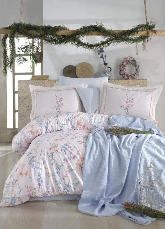 Jasmine Pembe Turkish Linen - Nordic Side - bed, bedding, duvet, spo-enabled