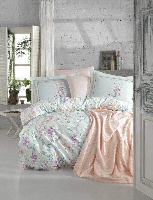 Jasmine Yesil Turkish Linen - Nordic Side - bed, bedding, duvet, spo-enabled
