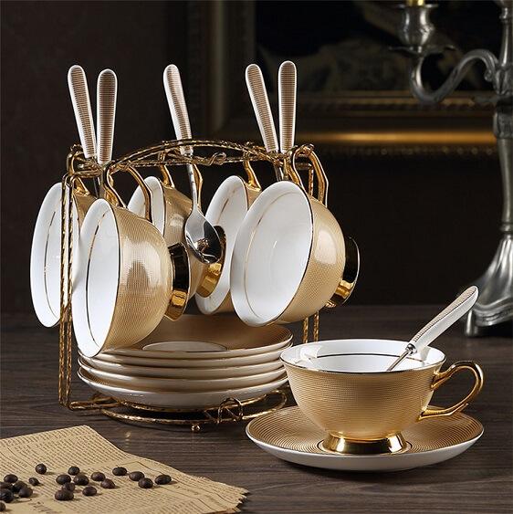 Palladio Luxury Gold Bone China Tea/Coffee Set - Nordic Side - architecture, arcitecture, art, artist, contemporaryart, decor, decoration, design, designer, designinspiration, edison, grey, h