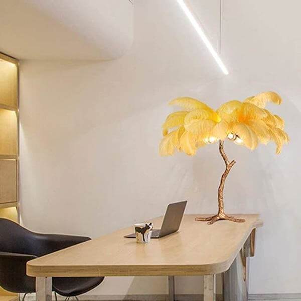 Palmera Luxury Feather Floor/Table Lamp - Nordic Side - archidaily, archilovers, architecture, architecturelovers, architectureporn, arcitecture, art, artist, concrete, contemporaryart, decor