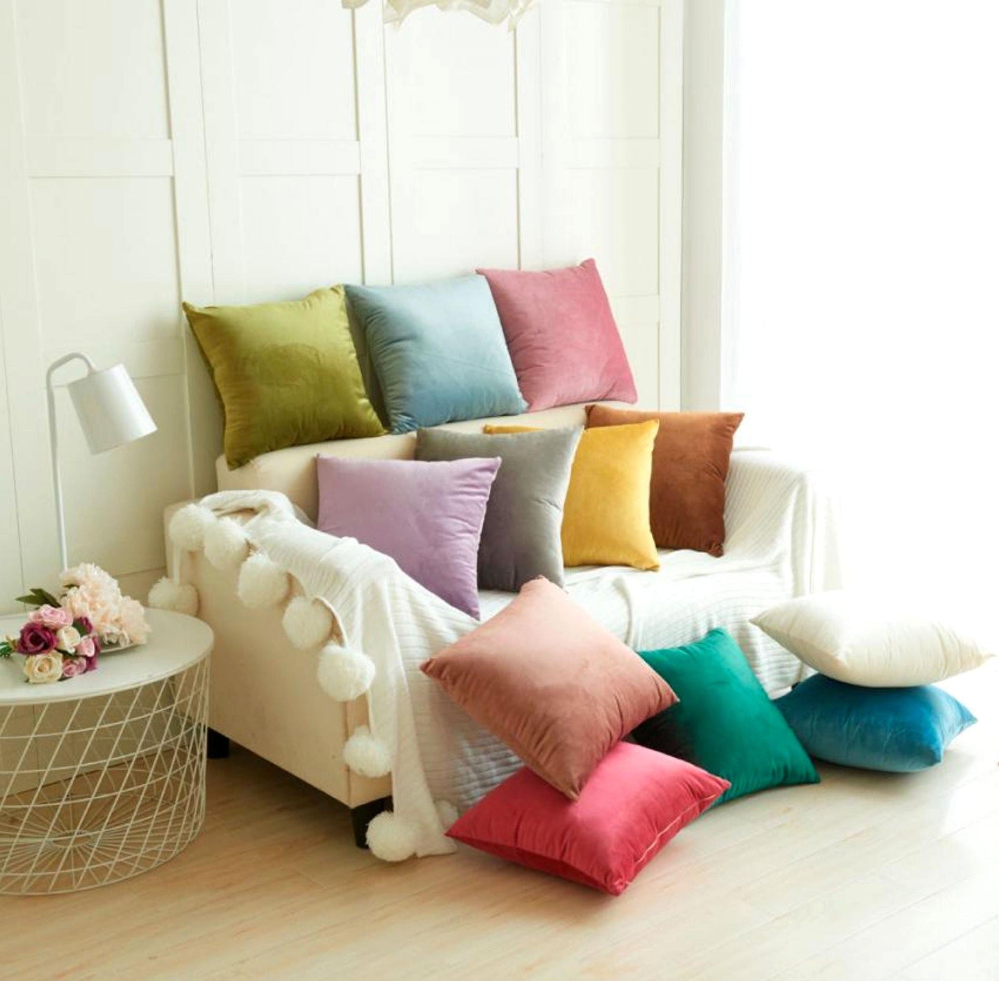 Pastel Velvet Cushion - Nordic Side - 