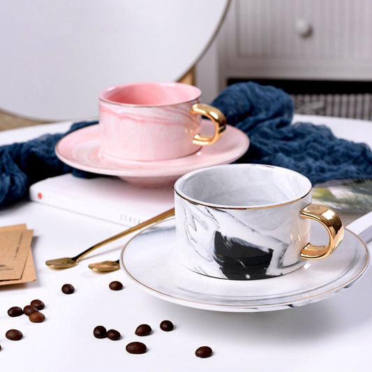 Pink & Grey Marble Tea Cup - Nordic Side - 