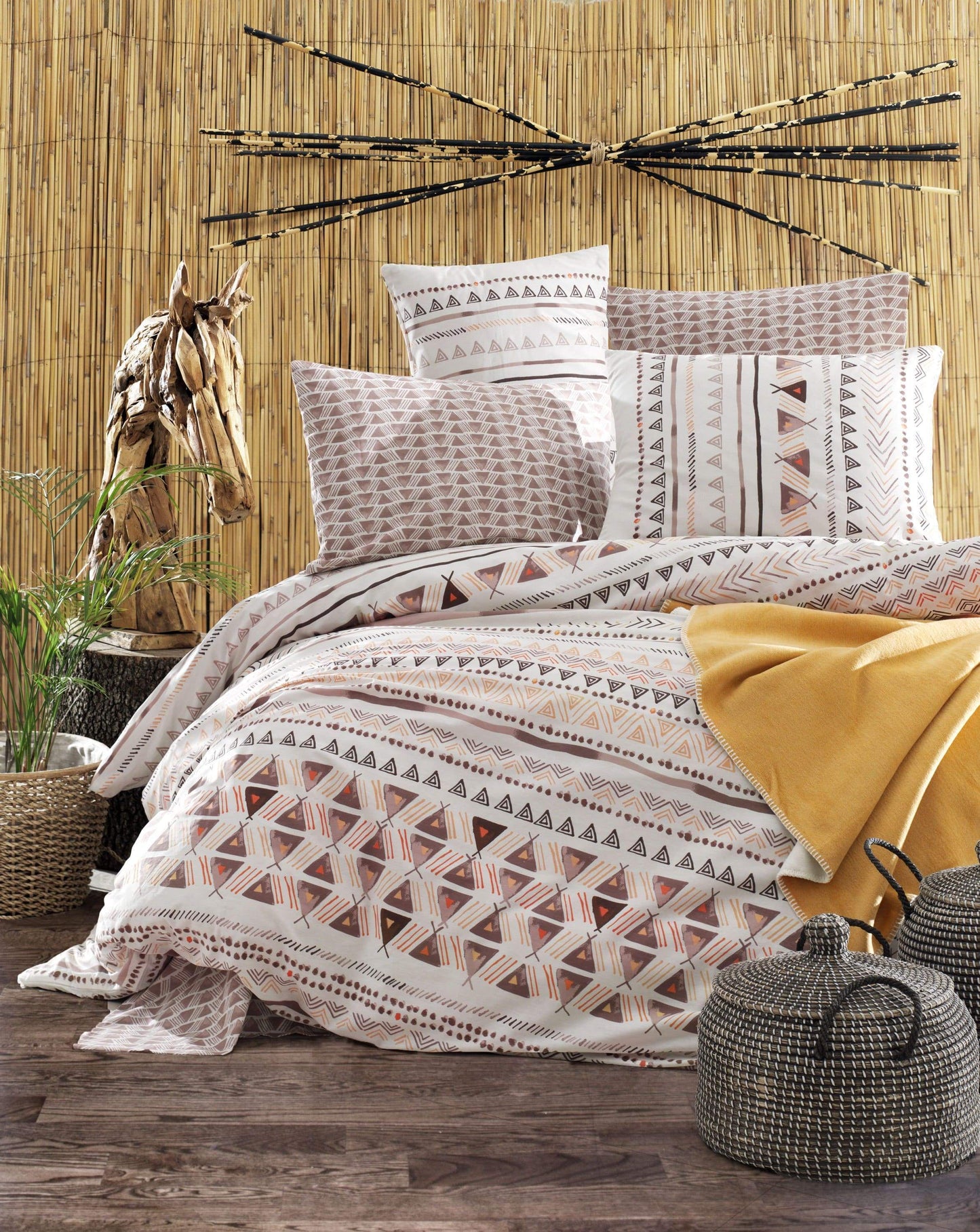 Pirgi Kahve Turkish Linen - Nordic Side - bed, bedding, duvet, spo-enabled