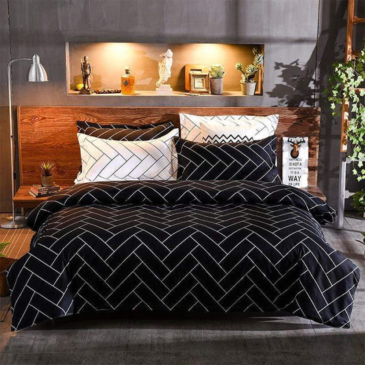 Nordic Contrast Duvet Cover Set - Nordic Side - bed, bedding, bis-hidden, duvet