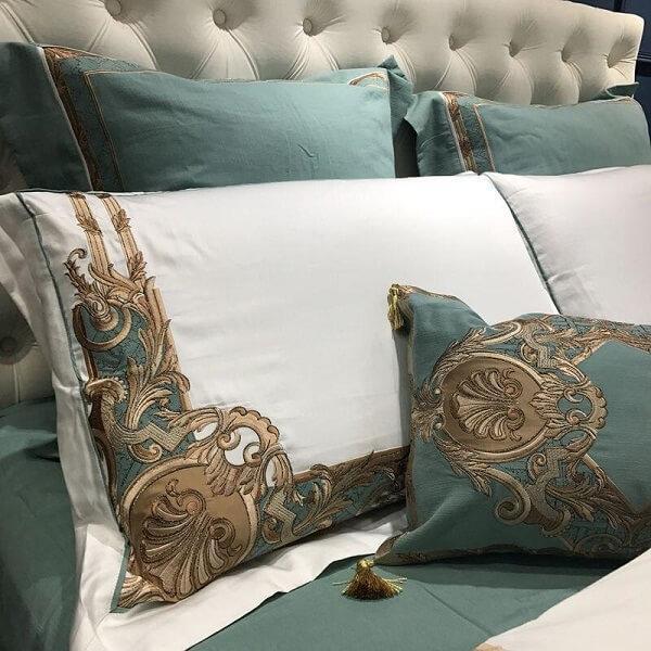 Polazzo Oriental Embroidered Luxury Egyptian Cotton Duvet Cover Set - Nordic Side - amazing, architecture, arcitecture, art, artist, beautiful, bedroom, business, canvas, clock, clocks, conte