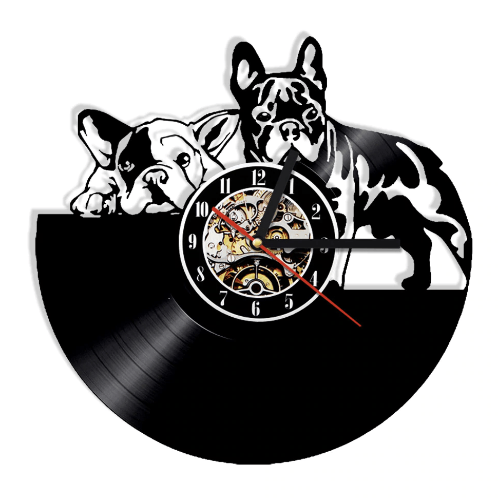 Boston Terrier Vinyl Clock - Nordic Side - 