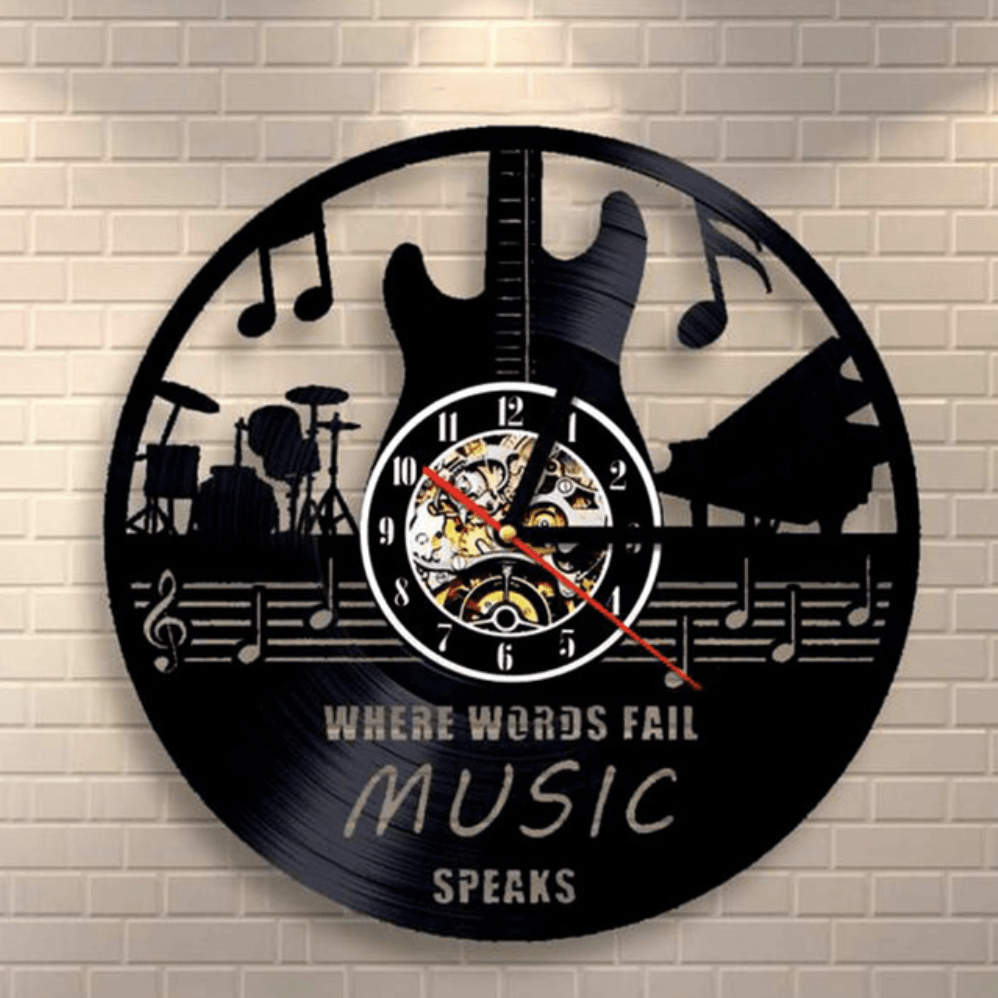 Music Speaks Vinyl Clock - Nordic Side - 