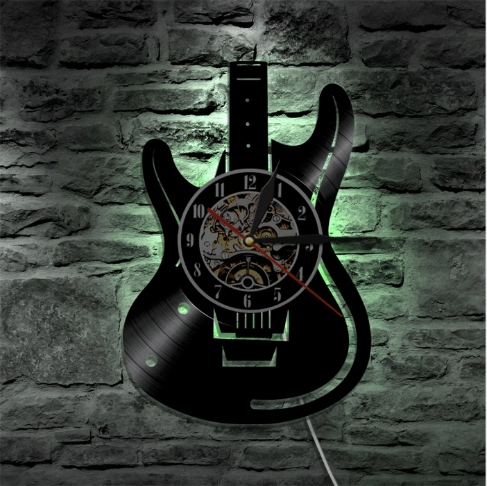 Electric Guitar Vinyl Clock - Nordic Side - 