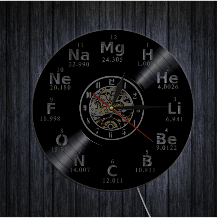Periodic Table Vinyl Clock - Nordic Side - 