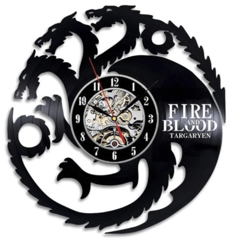 Fire and Blood Vinyl Clock - Nordic Side - 