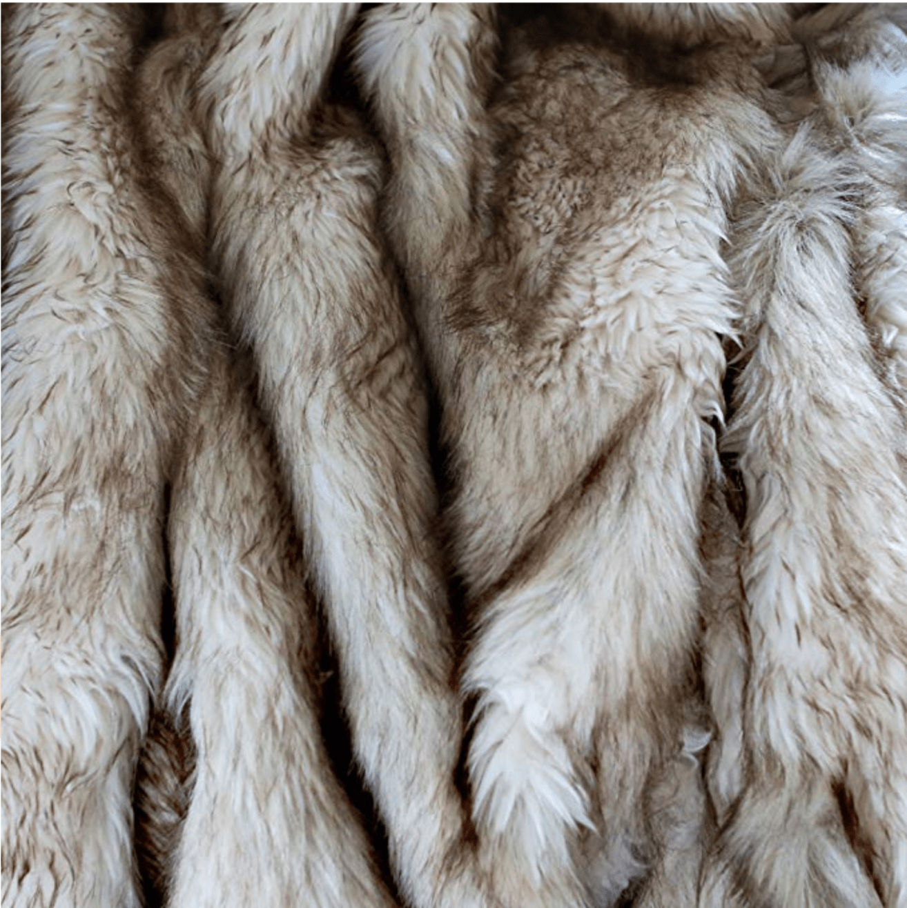 Platinum Frost Fox Faux-Fur Blanket Throw - Nordic Side - bed, bedding, bis-hidden, throw pillow