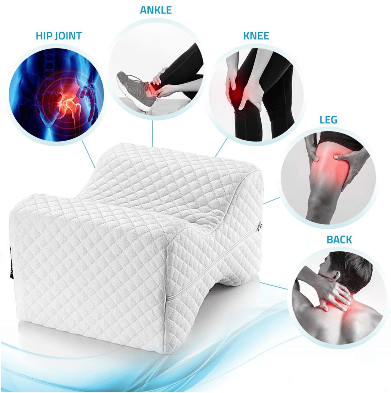 OrthoCloud™ Memory Foam Leg Pillow - Nordic Side - Wellness