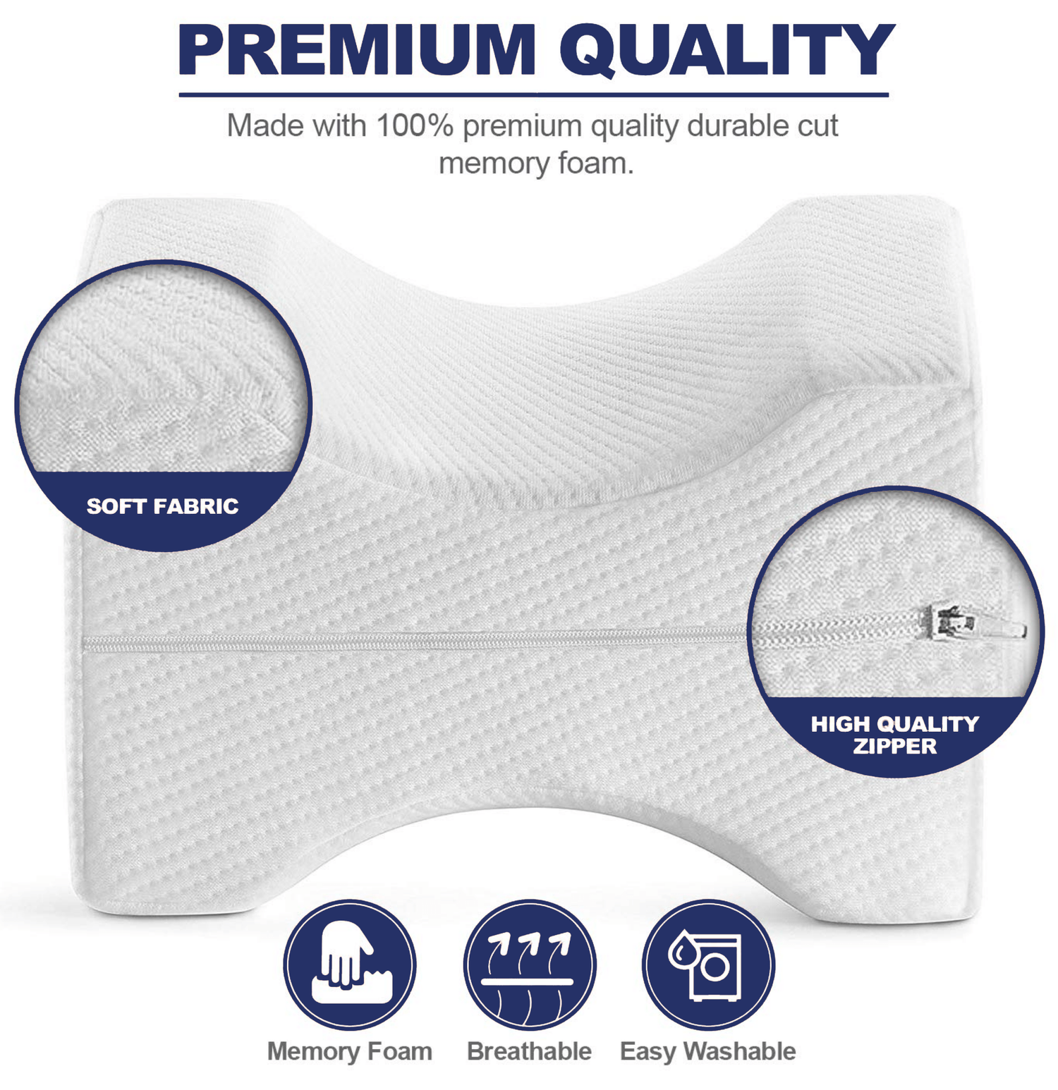 OrthoCloud™ Memory Foam Leg Pillow - Nordic Side - Wellness