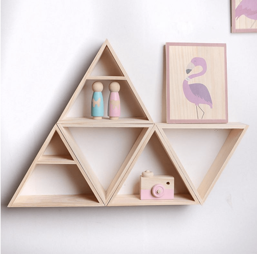 Wooden Triangle Shelf - Nordic Side - 
