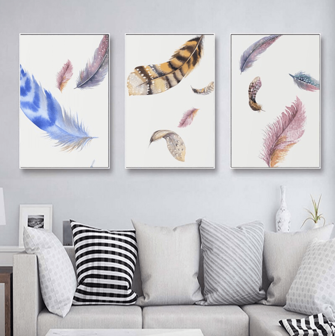 Falling Feather Canvas - Nordic Side - art