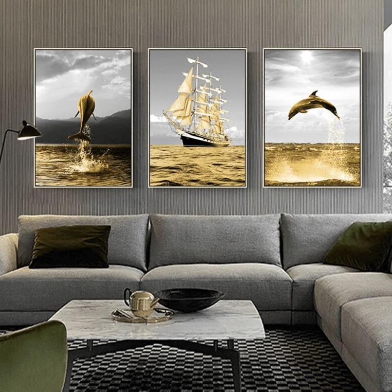 Shining Dolphin Canvas - Nordic Side - art