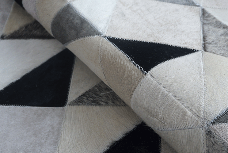 Spotted Triangles Cowhide Rug - Nordic Side - rugs, Rugs & Carpets