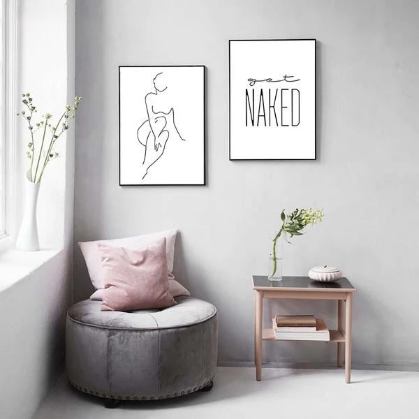 Get Naked Print - Nordic Side - Art + Prints, Bathroom, not-hanger