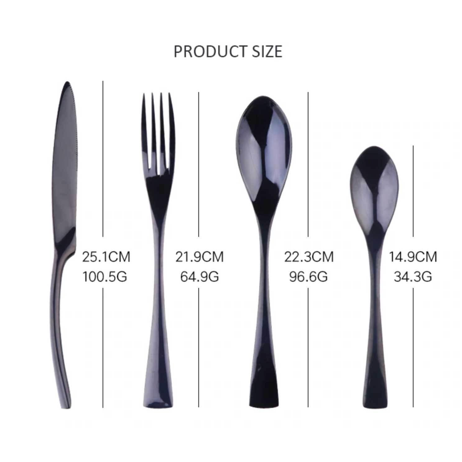 Silver Slim Metal Cutlery Set - Nordic Side - 