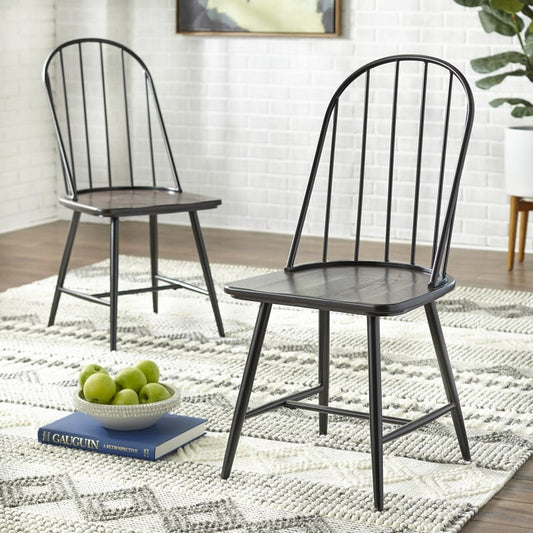 Simple Living Milo Mixed Media Dining Chairs (Set of 2)