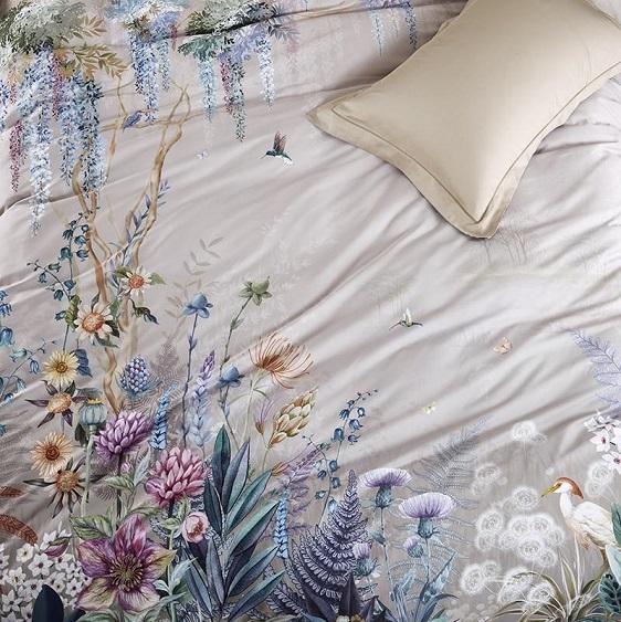Sofia Floral Egyptian Cotton Duvet Cover Set - Nordic Side - 