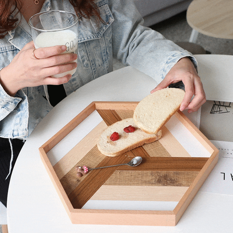 Geometry Splice Wooden Serving Tray - Nordic Side - bis-hidden, Dining, plates